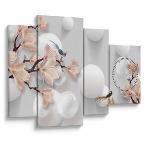 Schilderij - Lente (met klok) (V022763V11075C)