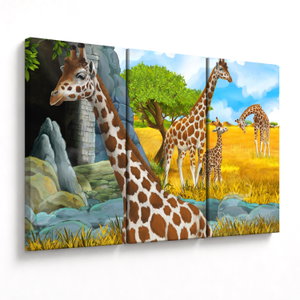 Bild auf Leinwand - Giraffenfamilie