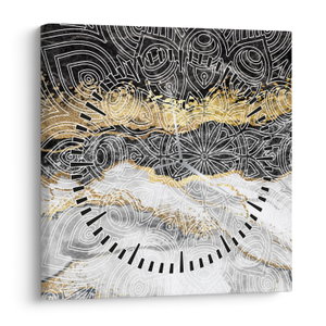 Schilderij - Mandala in marmer (met klok) (V022780V3030C)