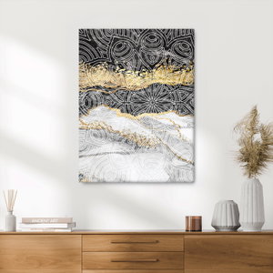 Schilderij - Mandala in marmer (2)