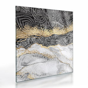 Glasschilderij - Mandala in marmer (V022780V4040GD)