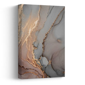Schilderij - Grijs marmer met gouden structuur (V022897V2030)
