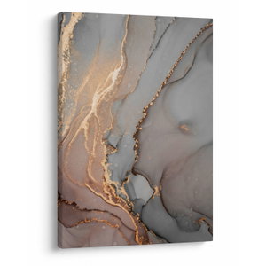 Schilderij - Grijs marmer met gouden structuur (V022897V5070)