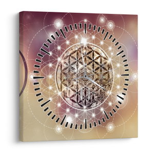 Schilderij - Mandala met elementen (met klok) (V022953V3030C)