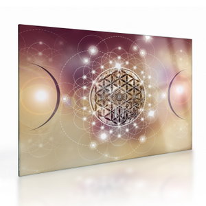 Glasschilderij - Mandala met elementen (V022953V7050GD)