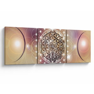 Schilderij - Mandala met elementen (met klok) (V022953V9030C)
