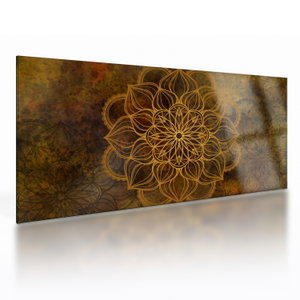 Glasschilderij - Mandala van vreugde (V022966V10050GD)