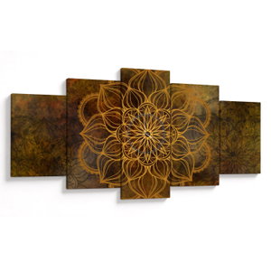 Schilderij - Mandala van vreugde (met klok) (V022966V15080C)