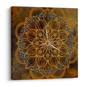 Schilderij - Mandala van vreugde (met klok) (V022966V3030C)