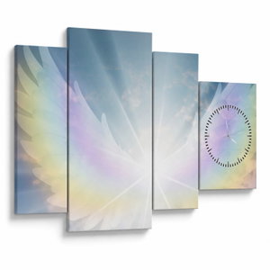 Schilderij - Aura van een engel (met klok) (V022967V11075C)