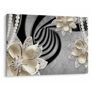 Schilderij - 3D gouden bloemen (V022969V10070)