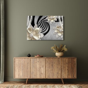 Schilderij - 3D gouden bloemen (2)