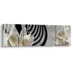 Schilderij - 3D gouden bloemen (V022969V16040)
