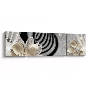 Schilderij - 3D gouden bloemen (V022969V17050)
