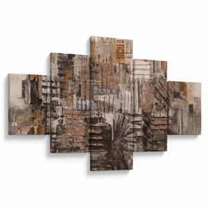 Schilderij - Abstractie in bruine tinten