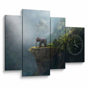 Tablou - Elefant în vârful Taj Mahalului (cu ceas) (V023050V11075C)