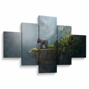 Tablou - Elefant în vârful Taj Mahalului (1)