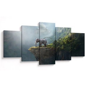 Tablou - Elefant în vârful Taj Mahalului (cu ceas) (V023050V15080C)