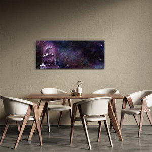 Schilderij - Boeddha met levensbloemen (2)
