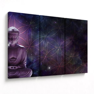 Schilderij - Boeddha met levensbloemen (V023113V120803PCS)