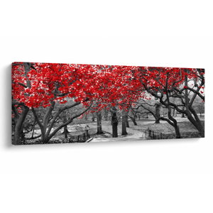 Schilderij - Rode bomen, Central Park, New York (V023117V10040)