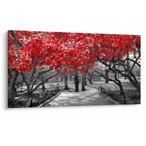 Schilderij - Rode bomen, Central Park, New York (V023117V12070)
