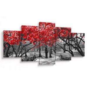 Schilderij - Rode bomen, Central Park, New York (V023117V150805PCS)