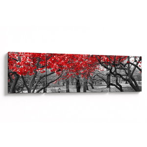 Schilderij - Rode bomen, Central Park, New York (V023117V17050)