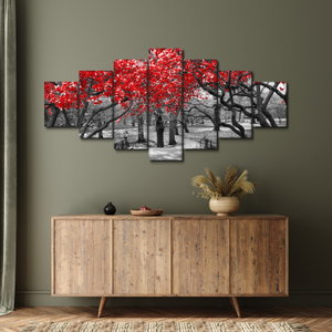 Schilderij - Rode bomen, Central Park, New York (2)