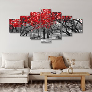 Schilderij - Rode bomen, Central Park, New York (4)