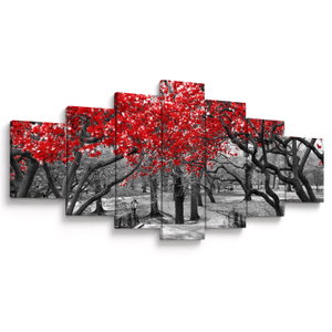 Obraz - Červené stromy, Central Park, New York
