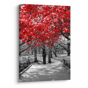 Schilderij - Rode bomen, Central Park, New York (V023117V5070)
