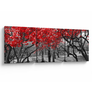 Schilderij - Rode bomen, Central Park, New York (V023117V9030)