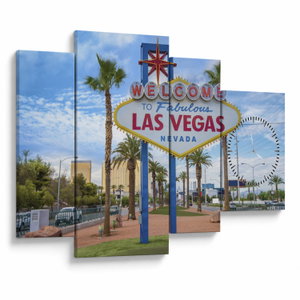 Schilderij - Las Vegas (met klok) (V023122V11075C)