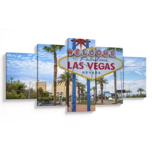 Schilderij - Las Vegas (met klok) (V023122V15080C)