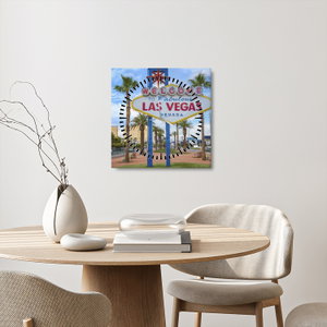 Schilderij - Las Vegas (met klok) (3)