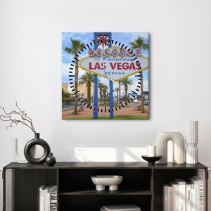 Schilderij - Las Vegas (met klok) (4)