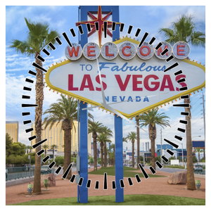 Schilderij - Las Vegas (met klok) (6)