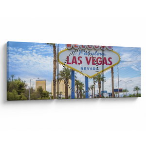 Schilderij - Las Vegas (met klok) (V023122V9030C)