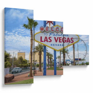 Schilderij - Las Vegas (met klok) (V023122V9070C)