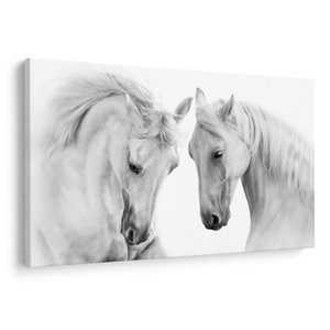 Schilderij - Witte paarden