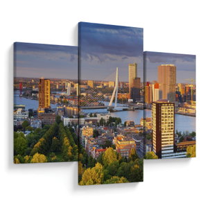 Bild auf Leinwand - Panorama von Rotterdam, Niederlande