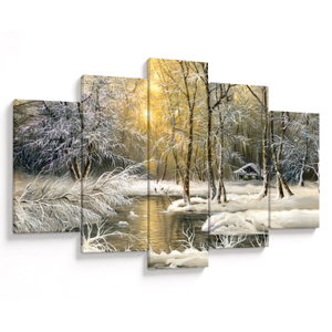 Tablou - Cabană în pădure, pictură în uei