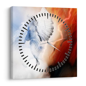 Schilderij - Goed en kwaad (met klok) (V023274V3030C)