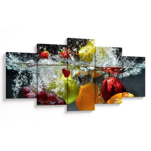 Schilderij - Fruit (met klok) (V023290V15080C)