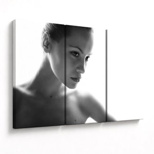 Schilderij - Zwart-wit portret van een vrouw