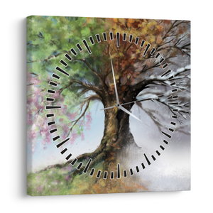 Obraz - Strom čtyř ročních období (s hodinami) (V023394V3030C)