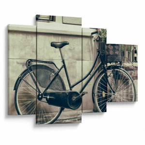 Obraz - Vintage kolo s květinami (s hodinami) (V023413V11075C)