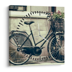 Obraz - Vintage kolo s květinami (s hodinami) (V023413V3030C)