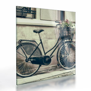 Skleněný obraz - Vintage kolo s květinami (V023413V3030GD)